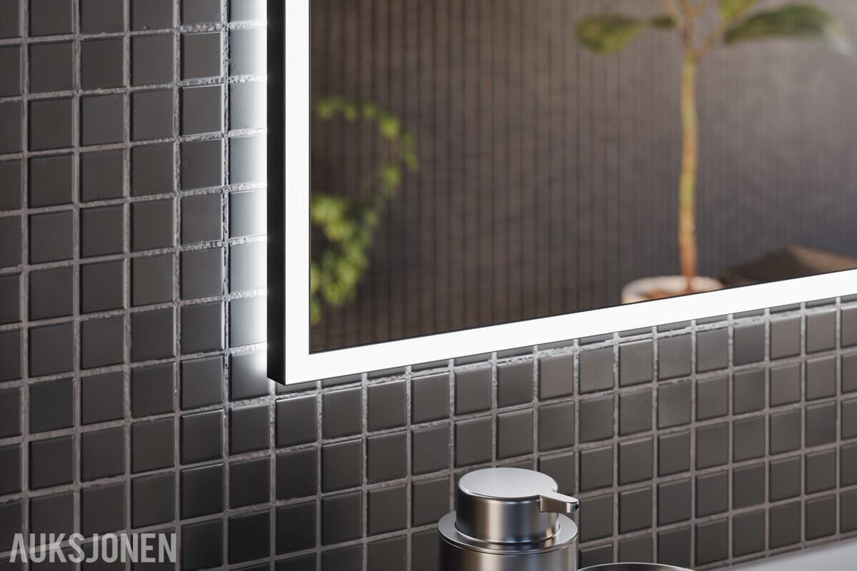 Komplett baderomspakke ADEL BLACK 120 cm – dobbelservant, Geberit, vegghengt toalett og Hansgrohe  